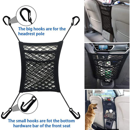 Car Backseat Organizer Pouch Adjustable Storage Bag for Handbags Snacks and Essentials Fit for Front Seat Keeps Car Clean and Organized