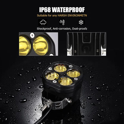 2 Pack Led Pods Light Bar, Yellow or white 3" 40w Spot Off Road Lights, Driving Fog Lamp, IP68 Waterproof LED Work Light, Amber Cube Lights for Pickup Truck SUV ATV UTV Boat Forklift 4x4 Motorcycle