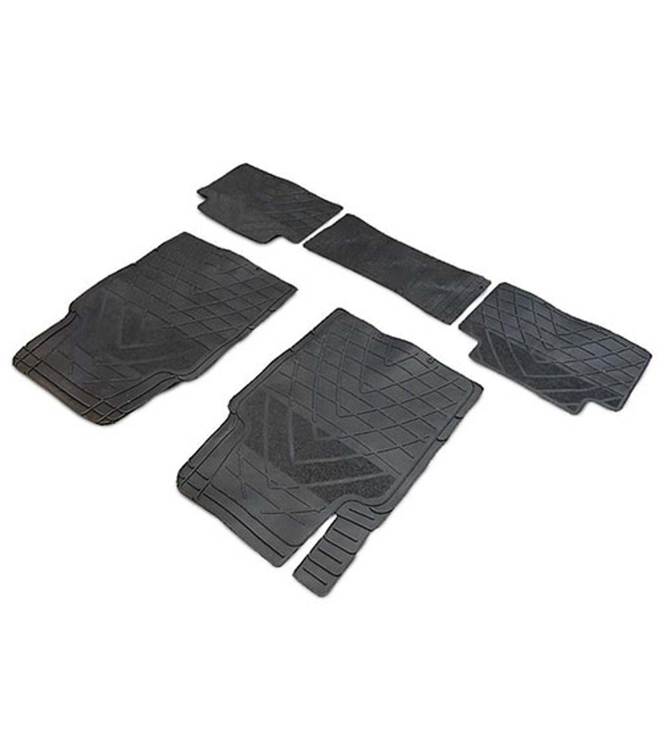 Universal Rubber Floor Mats All Season Custom Fit All Cars 5 Piece Black