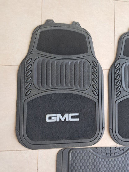GMC Black Luxury Carpet & Rubber Floor Mats – Premium 5PCS Universal Set