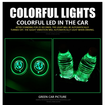 Car LED Light Cup Mat – 7 Color Atmosphere Pad