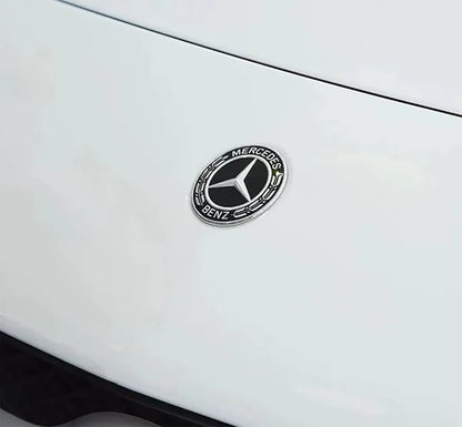 Logo hood Mercedes Benz Bonnet Badge Emblem Black And Silver 57mm emblem CLASS C E CLK S