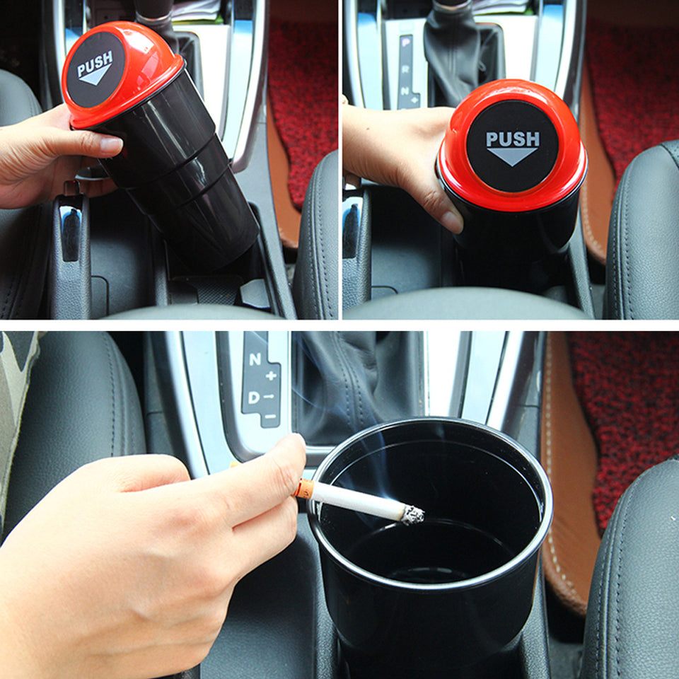 swenrix Plastic Car Trash Can Vehicle Car Auto Garbage Trash Can Press-Top Small Automotive Cup Holder Garbage Bin