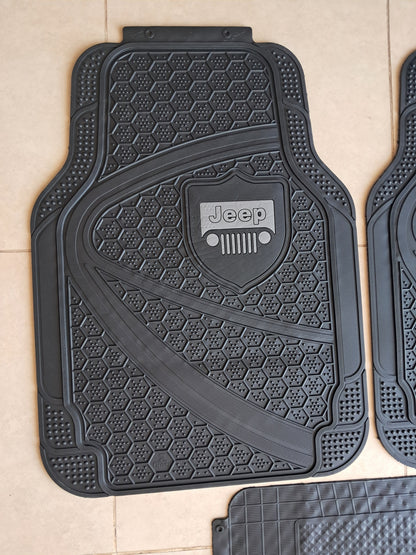 Jeep Premium Shield Design All-Weather 5PCS Floor Mats Set – Universal Fit for All Vehicles