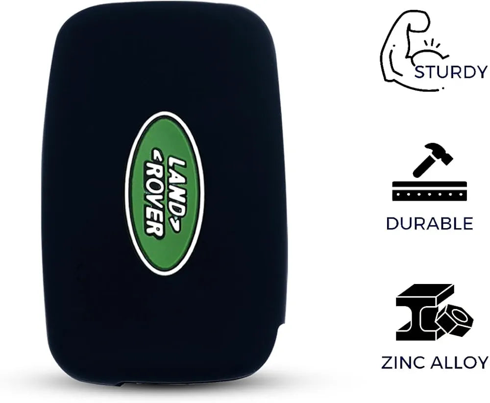 Black Remote Smart Key Fob Silicone Case Cover Protector Holder Compatible with Land Rover LR2 LR4 Discovery Range Rover Sport Evoque