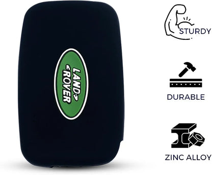 Black Remote Smart Key Fob Silicone Case Cover Protector Holder Compatible with Land Rover LR2 LR4 Discovery Range Rover Sport Evoque