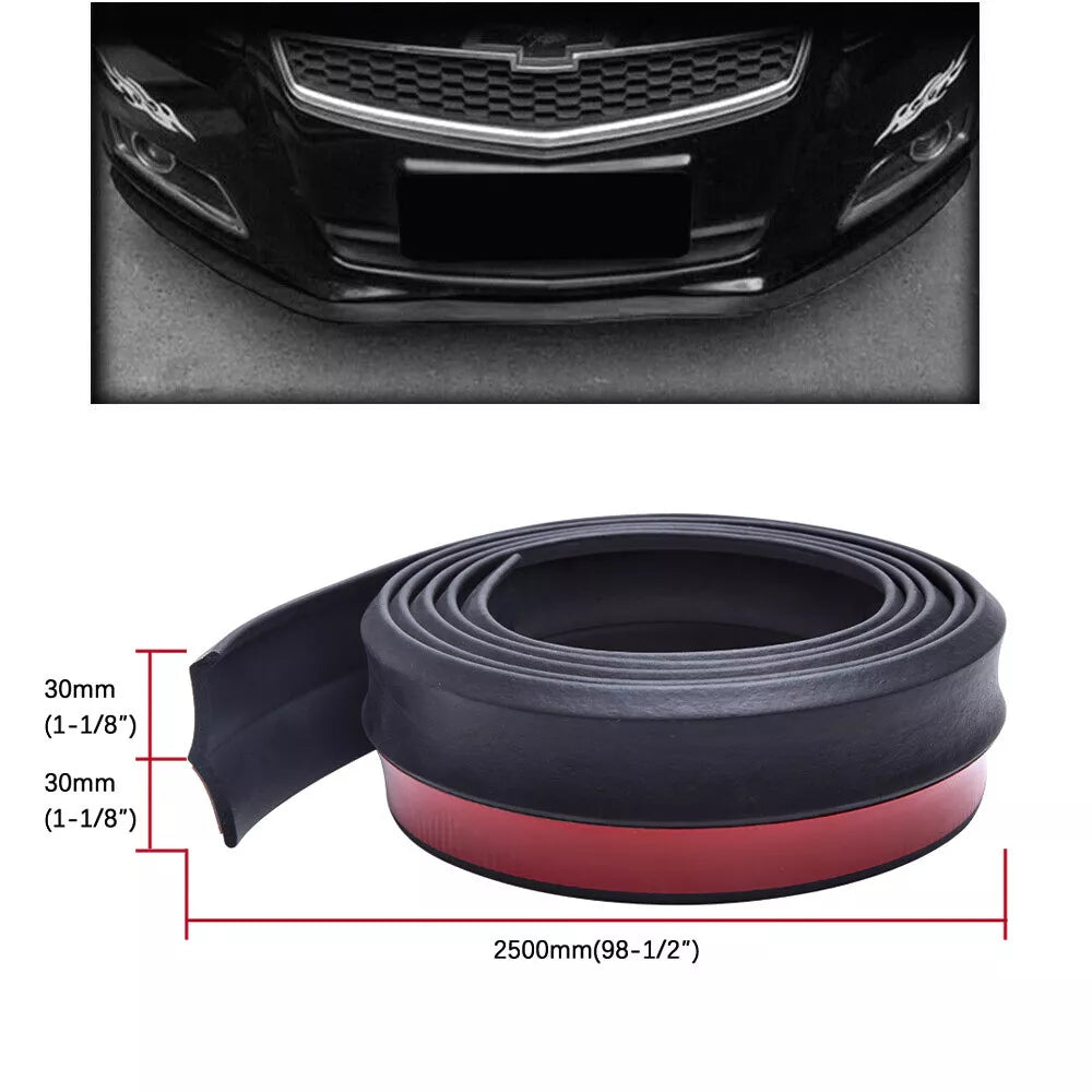 Universal Black Rubber Car Body Protector Front Lip Splitter Trim Bumper US