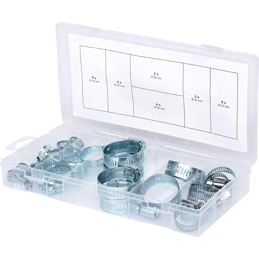 26 pcs Hose Clamp Assortment, 16-40mm