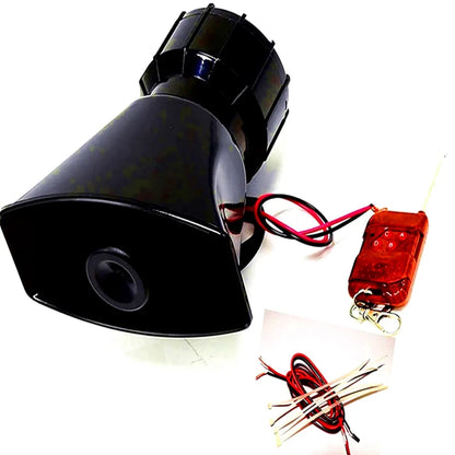 Car Horn Remote alarm horn Siren alarm Multiple Tone 100W Loud Car Warning Alarm Police Fire Siren Horn with Brown Remote Controller Wireless speaker Electric Horn for 12V car truck boat ect