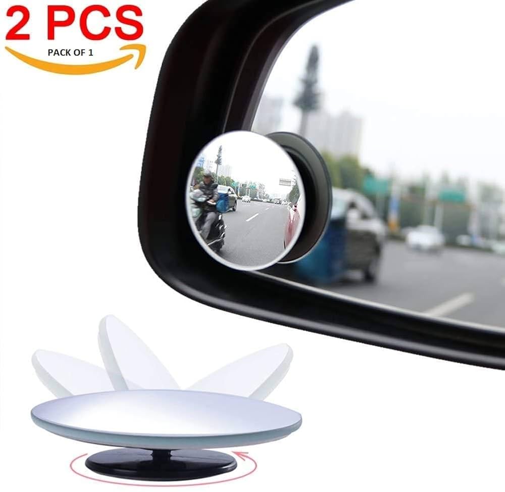 Ampper Blind Spot Mirror, 2" Round HD Glass Frameless Convex Rear View Mirror, Pack of 2