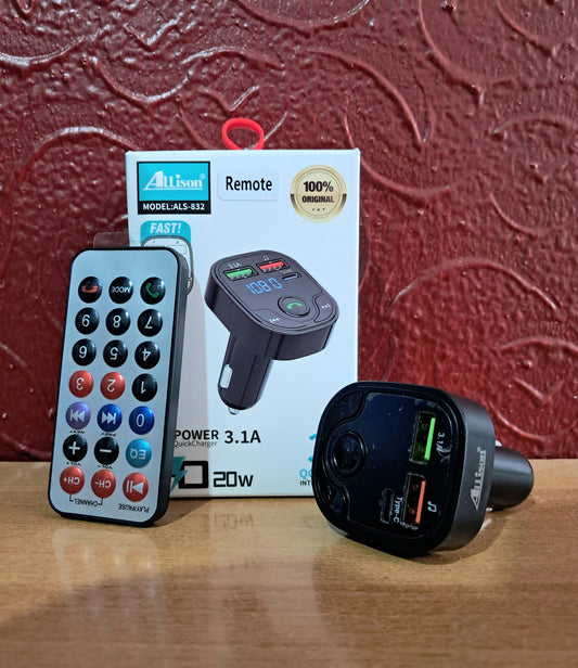 Allison ALS-832 Bluetooth FM Transmitter Car Charger with Remote Control