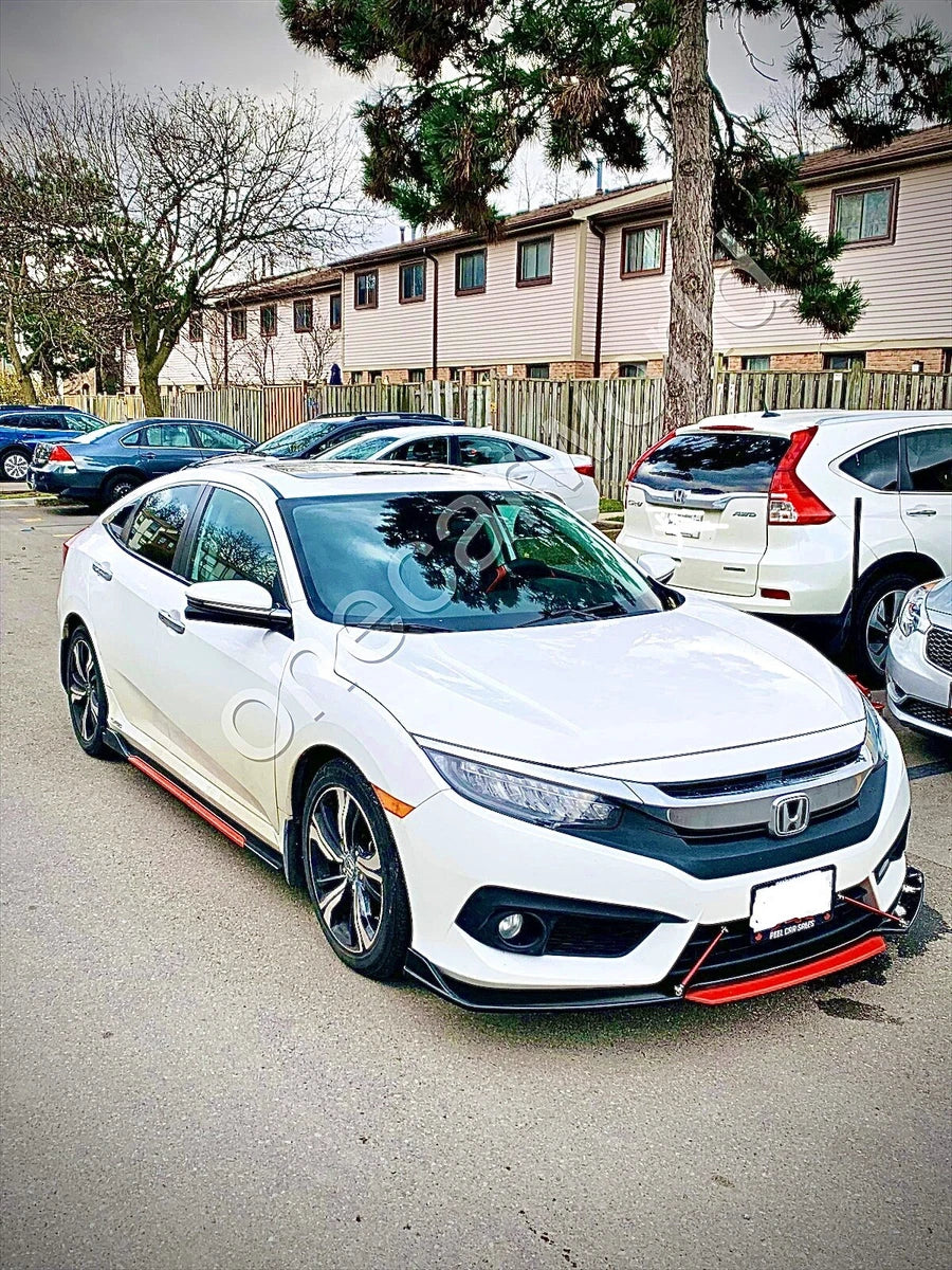 4PCS Universal Car Front Bumper Lip Chin Body Kit For All Cars.