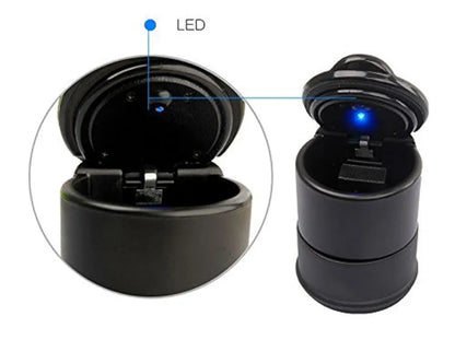 Portable LED Ashtray Cup Holder for Cars/Truck/Auto (Black)
