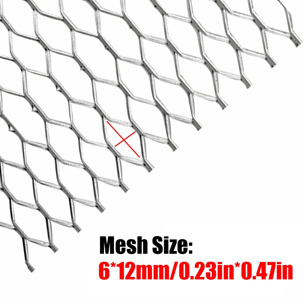 100×30 CM Silver Aluminum Front Car Hood Vent Grille Net Mesh Grill Cover Accessories