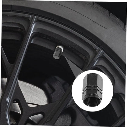 4 pcs Black Valve Cap Car Tire Caps Aluminum Alloy Tire Valves Stem for Car Air Air