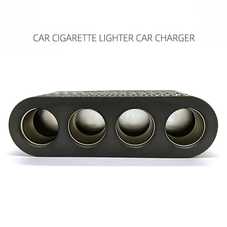 Car Charger 4 Cigarette Lighter Sockets 2 USB + 1 Type-C Charging Adapter