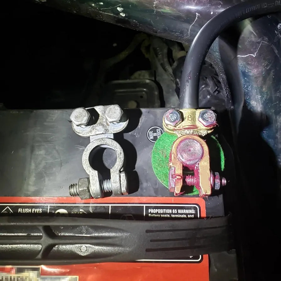 Ampper Brass Battery Terminal Connectors, Top Post Battery Terminals Connector Battery Cable Ends for Marine Car Boat RV Vehicles (1 Pair)