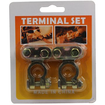 Ampper Brass Battery Terminal Connectors, Top Post Battery Terminals Connector Battery Cable Ends for Marine Car Boat RV Vehicles (1 Pair)