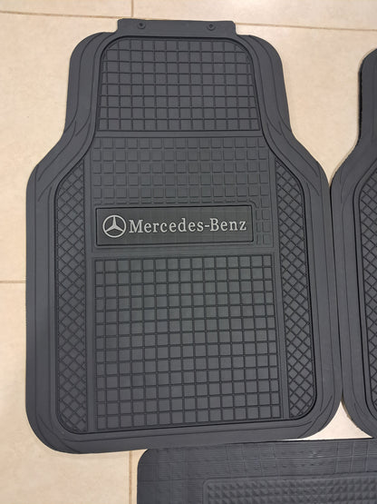 Mercedes Grey Logo SportLine Rubber Floor Mats – Anti-Slip All-Season 5 Piece Set