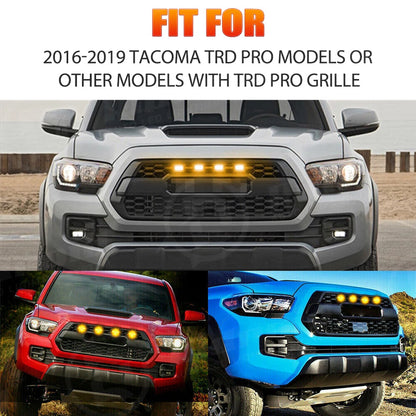 4pcs Raptor Style Amber Grille Light LED DRL For Toyota Tacoma