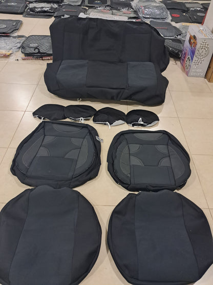 Universal Black Fabric & Leather Seat Covers – Sponge Padded