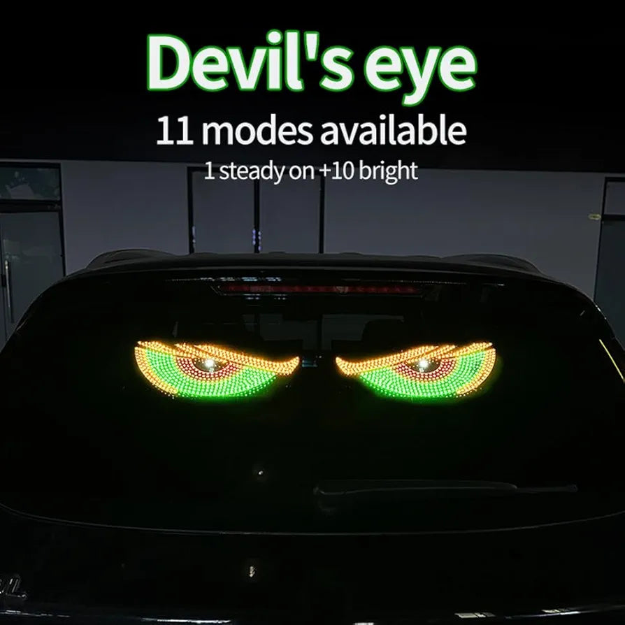 Devil Eyes Light for Cars, 2PCS LED Eyes for Car, Car LED Display, 2025 New Colorful Eye Lamp Soft Screen for Car Trucks Store Window