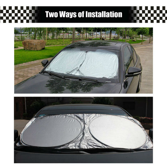 Car Sun Shade for Windscreen, Summer Car Windscreen Sun Protection Sun Visor Windscreen Cover UV Protection for SUV, Truck - 142 x 67 cm