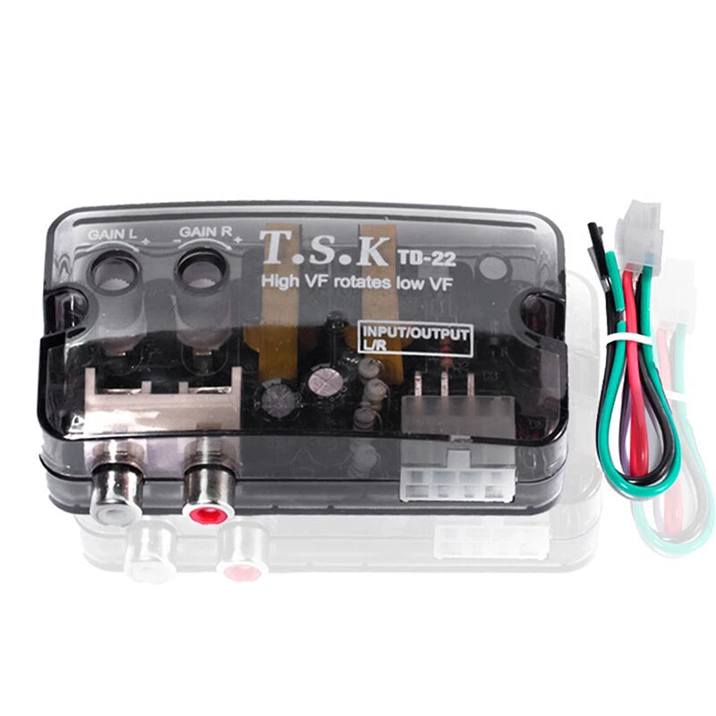 12V Auto Car Audio Converter RCA Stereo High To Low Adjustable Frequency Adap BK