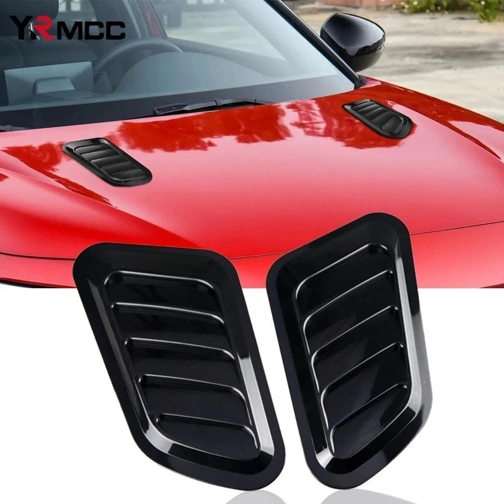 2Pcs Universal Hood Decorative Air Flow Intake Hood Scoop Bonnet Vent Cover Air Intake Turbine Engine Cover Turbo Bonnet Car Bonnet Vent