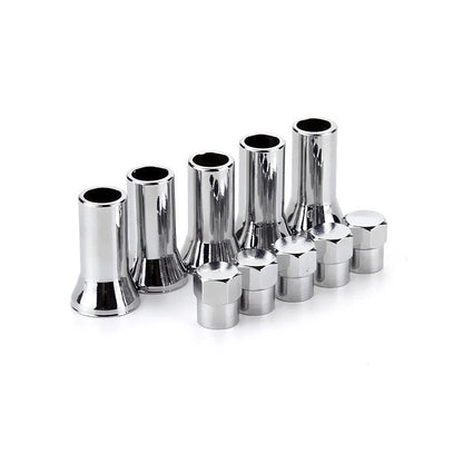 10Pcs Universal Car Tire Wheel Valve Stem Covers TR414 Chrome Hex Caps w/ Sleeve