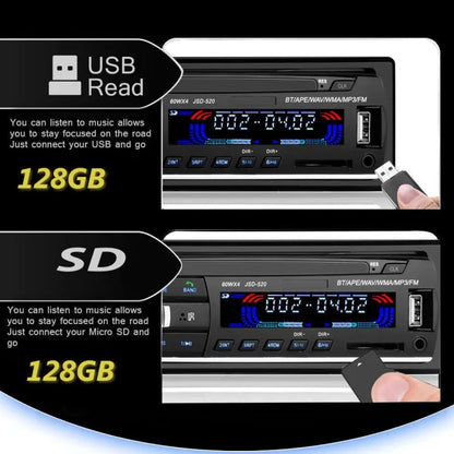 Dual USB Charge pro+ Bluetooth Wireless + Remote Controle with Phone Caller Id Receiver Car Stereo