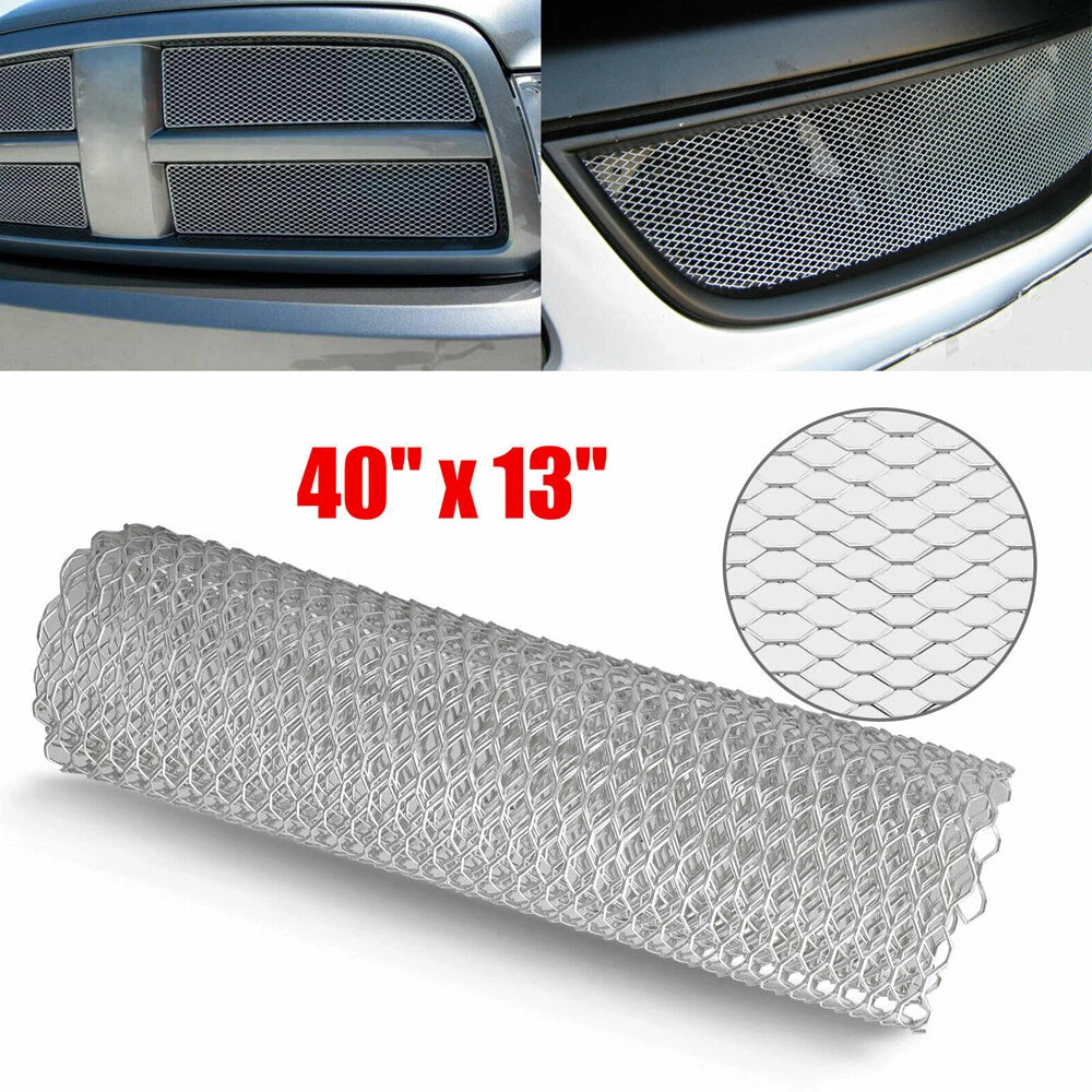 100×30 CM Silver Aluminum Front Car Hood Vent Grille Net Mesh Grill Cover Accessories