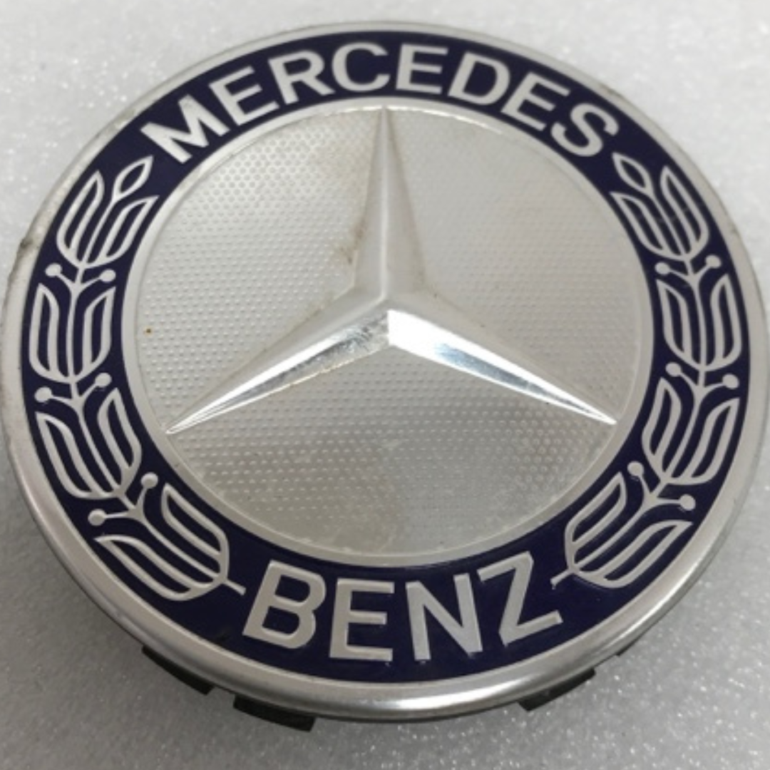 SET (4) CENTER CAPS REPLICA MERCEDES-BENZ B, C, CL, CLA, E Navy Blue