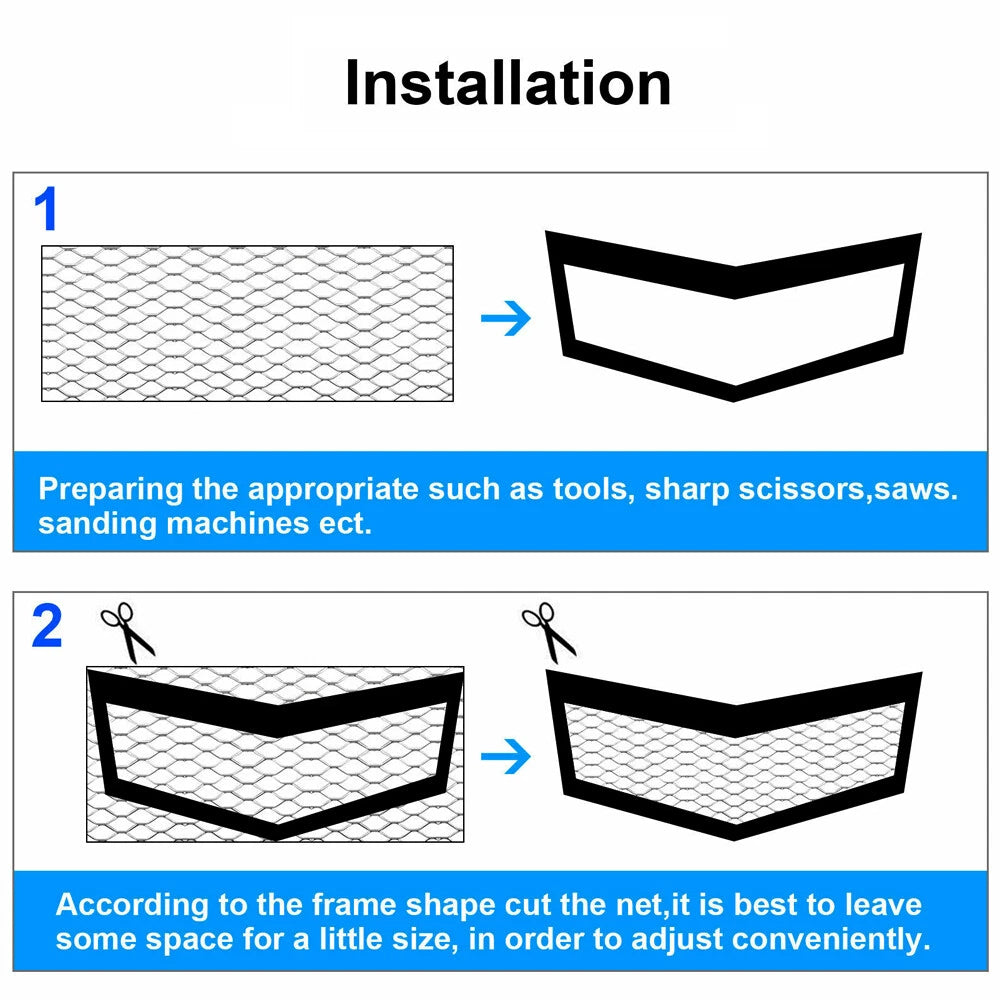 100×30 CM Silver Aluminum Front Car Hood Vent Grille Net Mesh Grill Cover Accessories