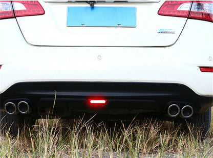 For All Cars Rear Bumper Diffuser Lip Spoiler Quad Exhaust Tip Decoration w/ Stop Light