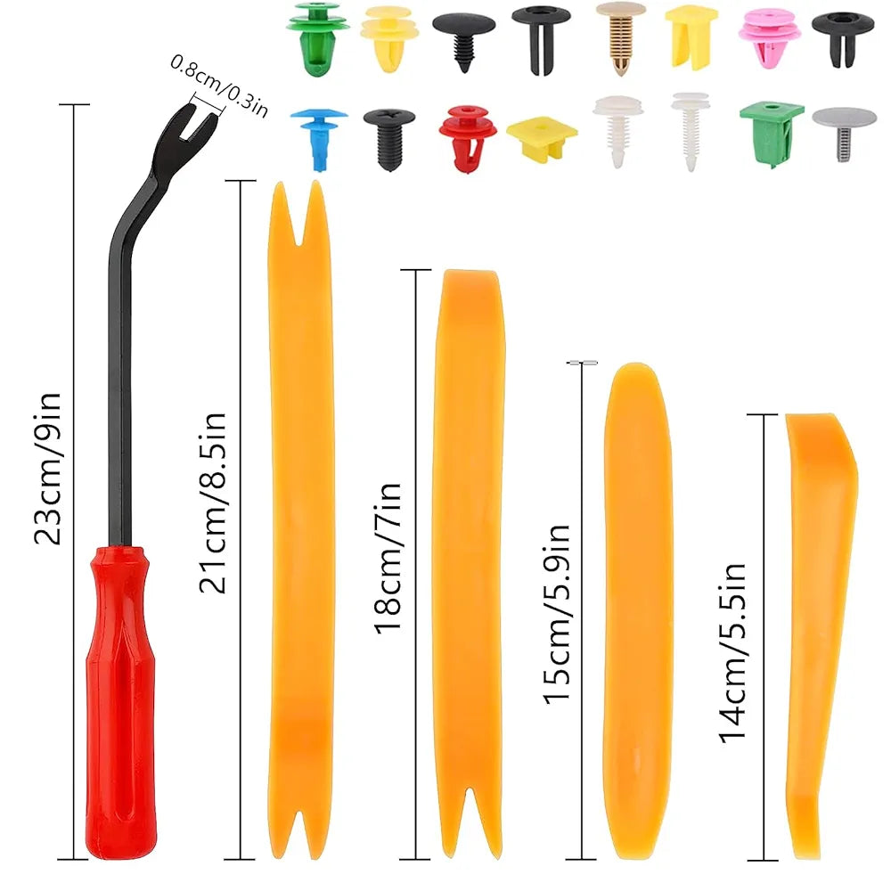 1000 Pieces Car Fixing Clip Plastic Rivet Clips with Disassembly Tool Assorted Fixing Rivets Universal Nylon Car Trim Clip for Bodywork, Door, Panel, Bumper