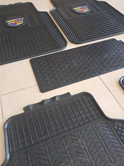 Cadillac Style Rubber Floor Mats – Universal Fit Anti-Slip All-Weather (5 PCS)