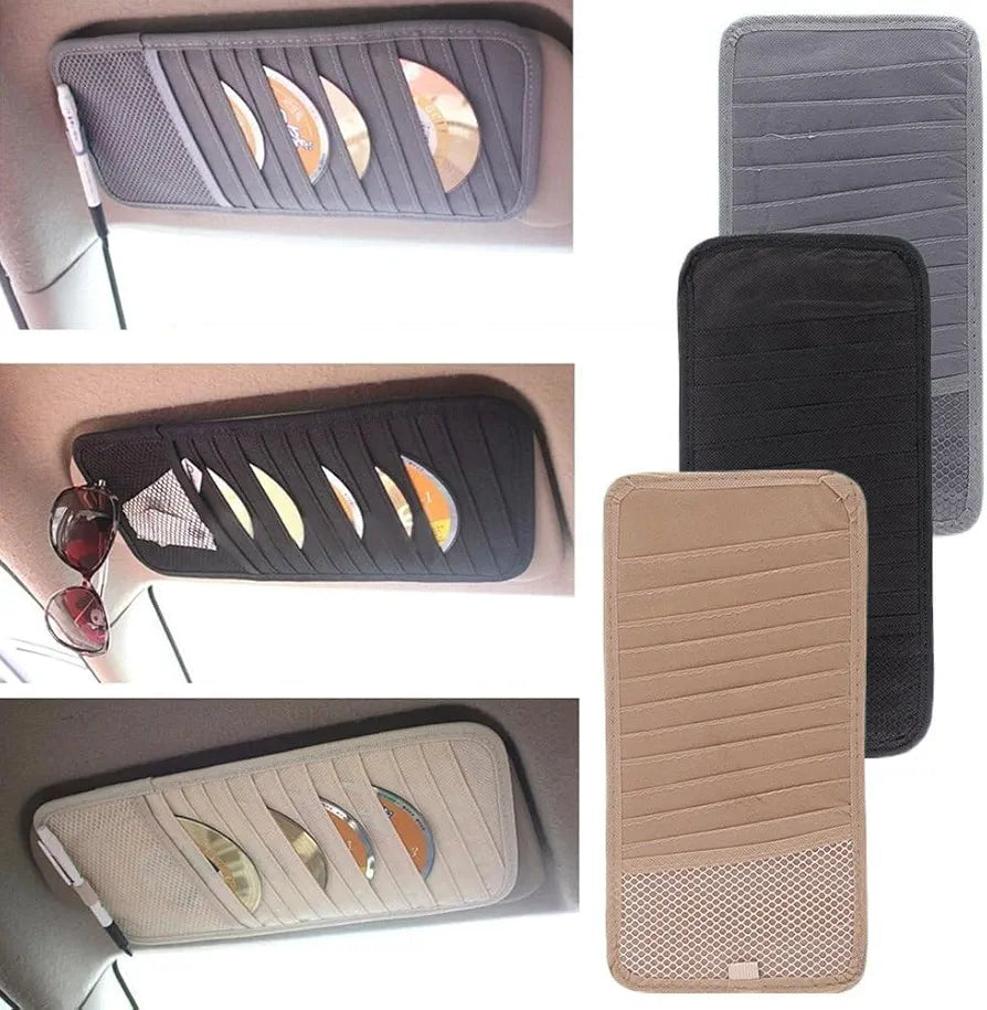 CD Case, Card Case, License, Visa and More, Multifunctional Car Organizer - Hanging on Car Sun Visa, 1 Piece