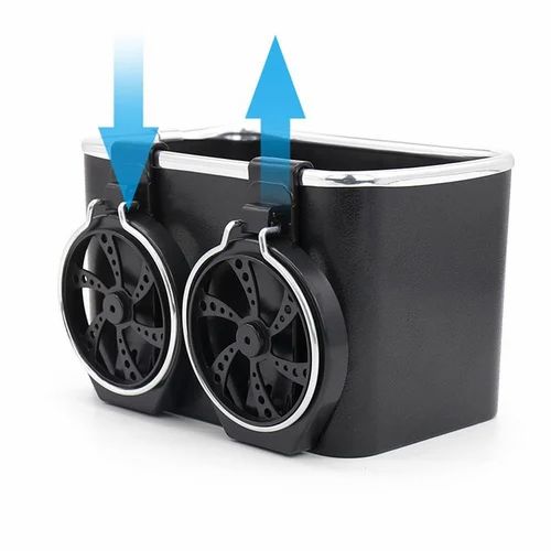 Car Armrest Storage Box - Car Armrest Storage Box with 2 Cup Holders, Autheal Armrest Storage Box, Multi-Functional Auto Console Organizer for Water Cup (Black)