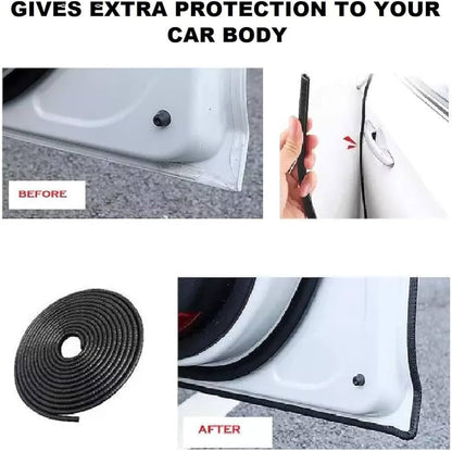Car Door Protection 5 m Rubber Edge Protection for Most Models Black