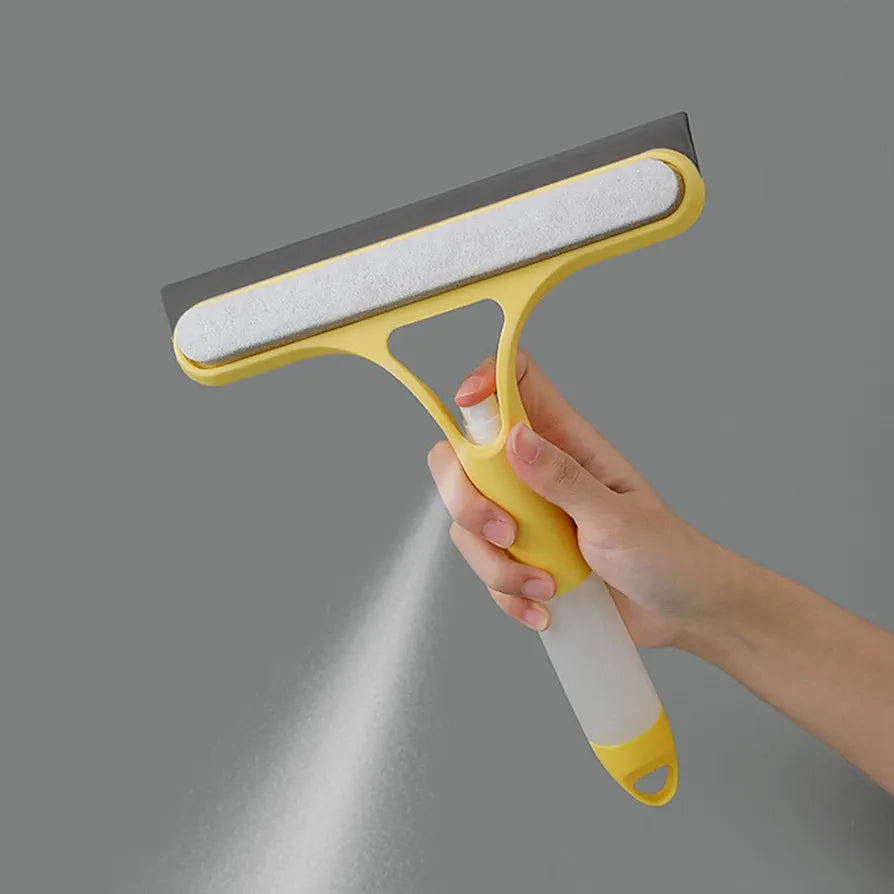 3 in 1 Water Spraying Window Wiper, Efficient Portable Cleaning Squeegee for Mirror, Tile, Shower, and Glass Material