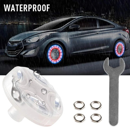 4x Solar Auto Flash LED Car Wheel Hub Tire Tyre Air Valve Cap Light Lamp 15 Mode