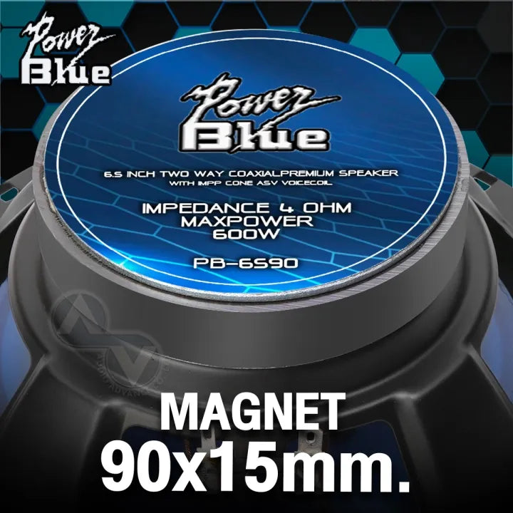 2-Piece 6.5 Inch 600W Car Coaxial Speakers with 30Hz-30KHz Frequency Response and 91dB Sensitivity