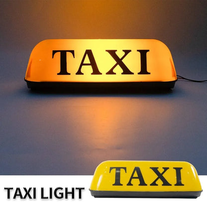 Taxi Sign Cab Lights Magnetic Car Roof Taxi Top Sign Indicator Lights Lamp Topper Car Light 12V Car Top Light waterproof (Yellow, S：270 x 100 x 100mm)