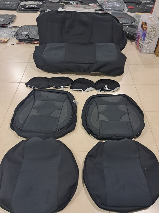 Universal Black Fabric & Leather Seat Covers – Sponge Padded