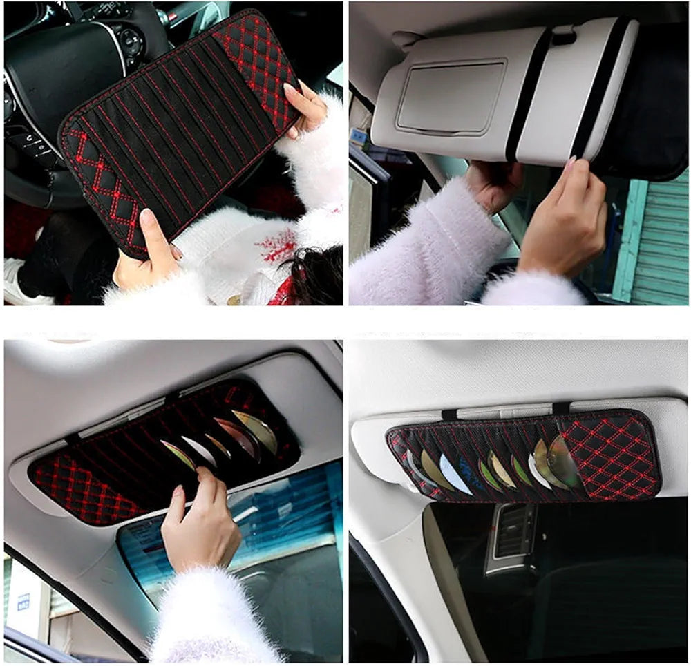 Generic Car Sun Visor Organizer Auto CD Holder Organization Sleeve Organizer Red Wire|Automotive Tools & Supplies | Other Auto Tools & Supplies