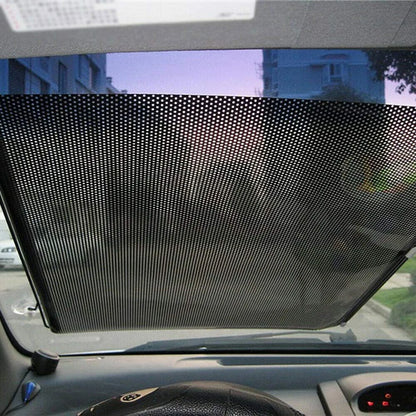 Blind Sun Visor PVC Black 58x125cm Cover Sunshade Retractable Useful