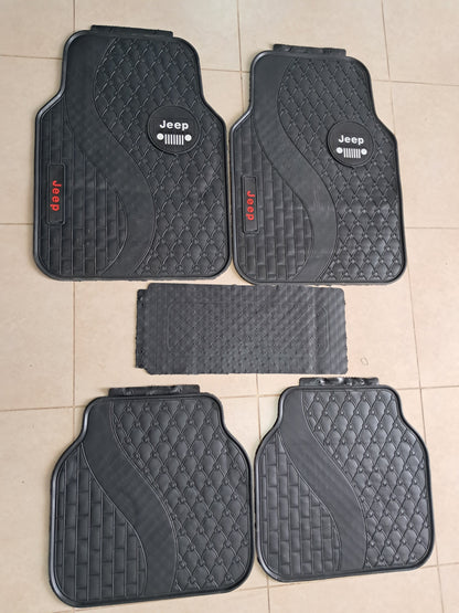Jeep 3D Luxury Rubber Floor Mats – Universal 5PCS Set