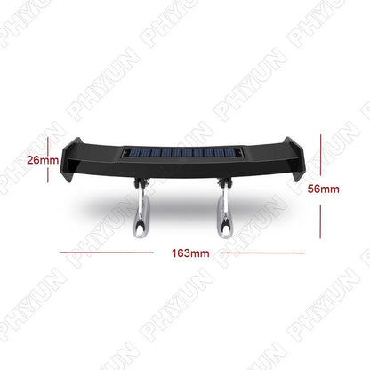 12V Black Mini Solar Energy LED Rear Wing Spoiler Auto Car Trunk Tail Decoration