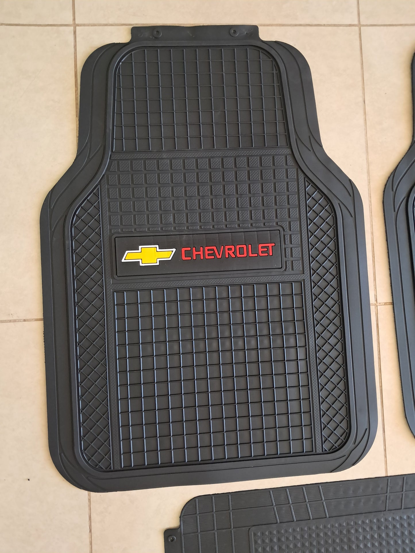 Chevrolet Red Logo SportLine Rubber Floor Mats – Anti-Slip All-Season 5 Piece Set